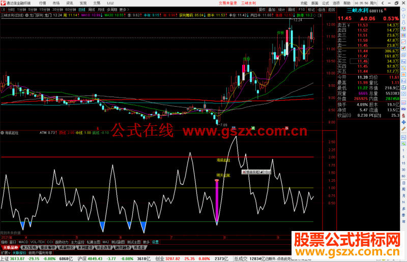 通达信海底起柱公式副图 源码